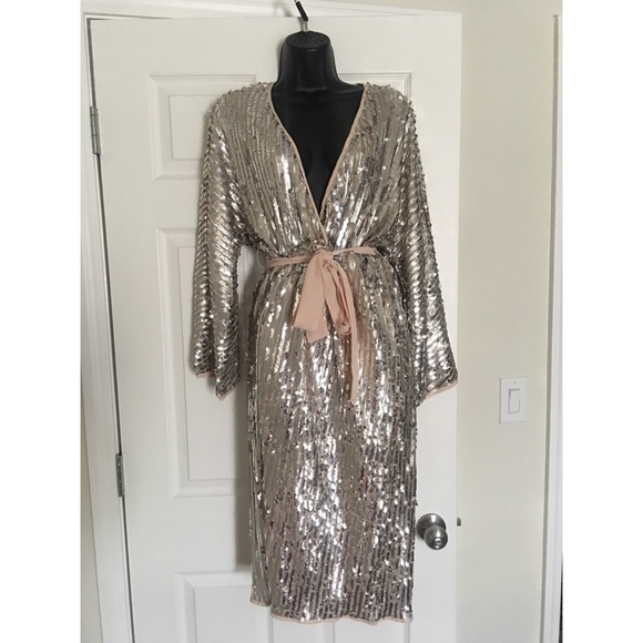 boohoo sequin kimono